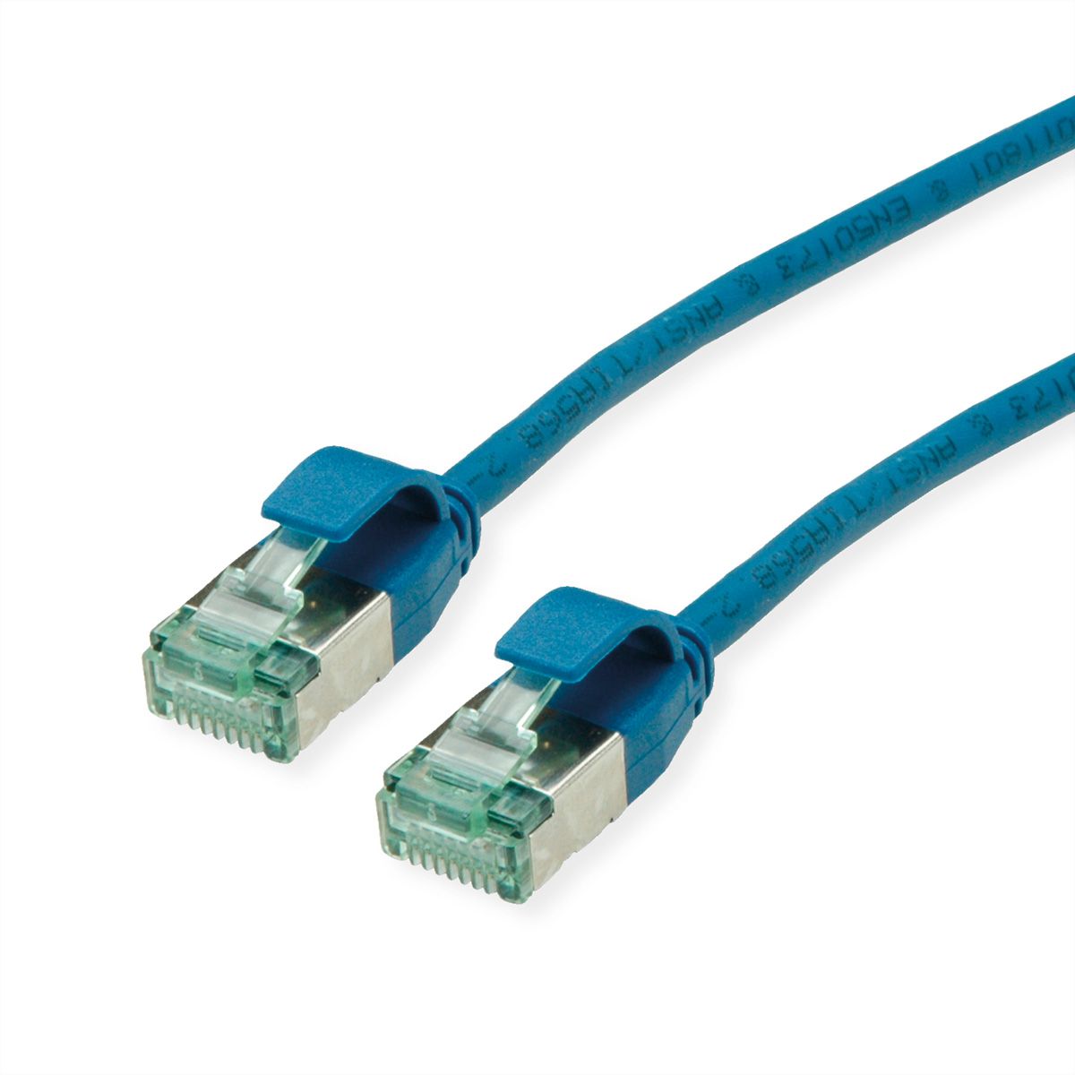 ROLINE RM U/FTP DataCenter Patchkabel Cat.6A (Class EA), slim, blau, 0,3 m