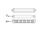 BACHMANN PRIMO bloc multiprise 5x contact de protection, aluminium, distance entre les prises 85mm, 1,75 m