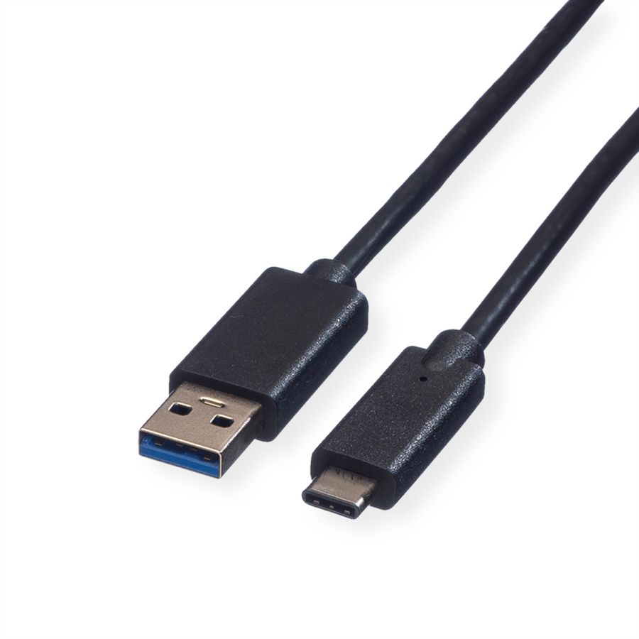 ROLINE GREEN USB 3.2 Gen 1 Kabel, USB A-C, ST/ST, schwarz, 2 m