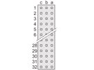 Connecteur SCHROFF de type C, EN 60603, DIN 41612, femelle, 64 contacts, wire-wrap, 13 mm