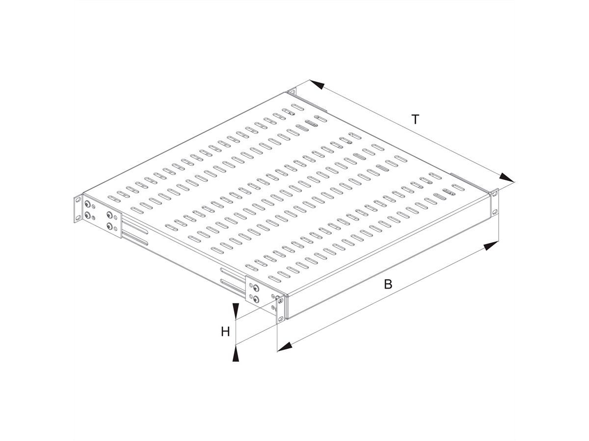 CONTEG Etagère fixe 19", 435 x 450 mm, 100kg