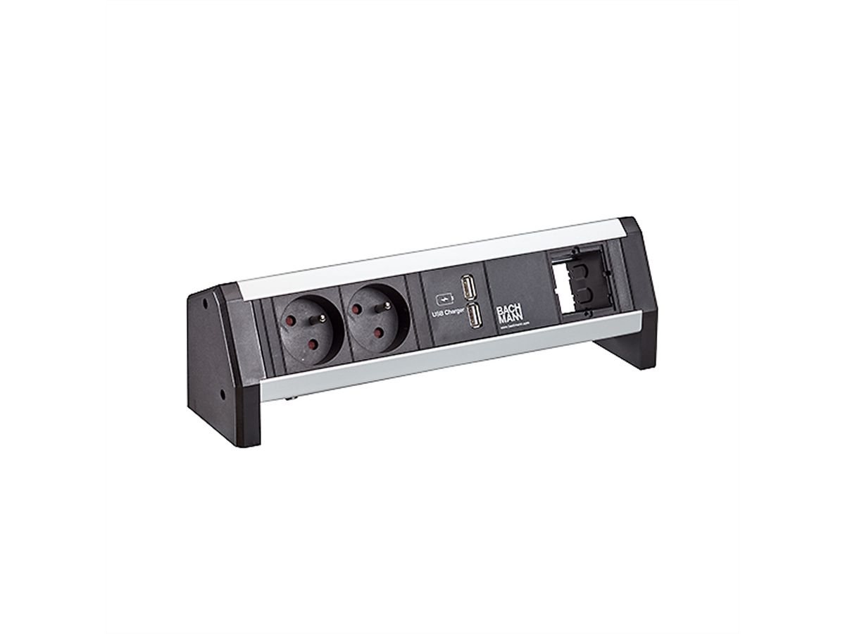 BACHMANN DESK 2xUTE 35° 1xUSB Charger 1xCM courant 1,0m GST18