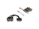EXSYS EX-44384 PCI Express x1 Karte 4x seriell RS-232 (Kabel mit 4x 9pin Stecker)
