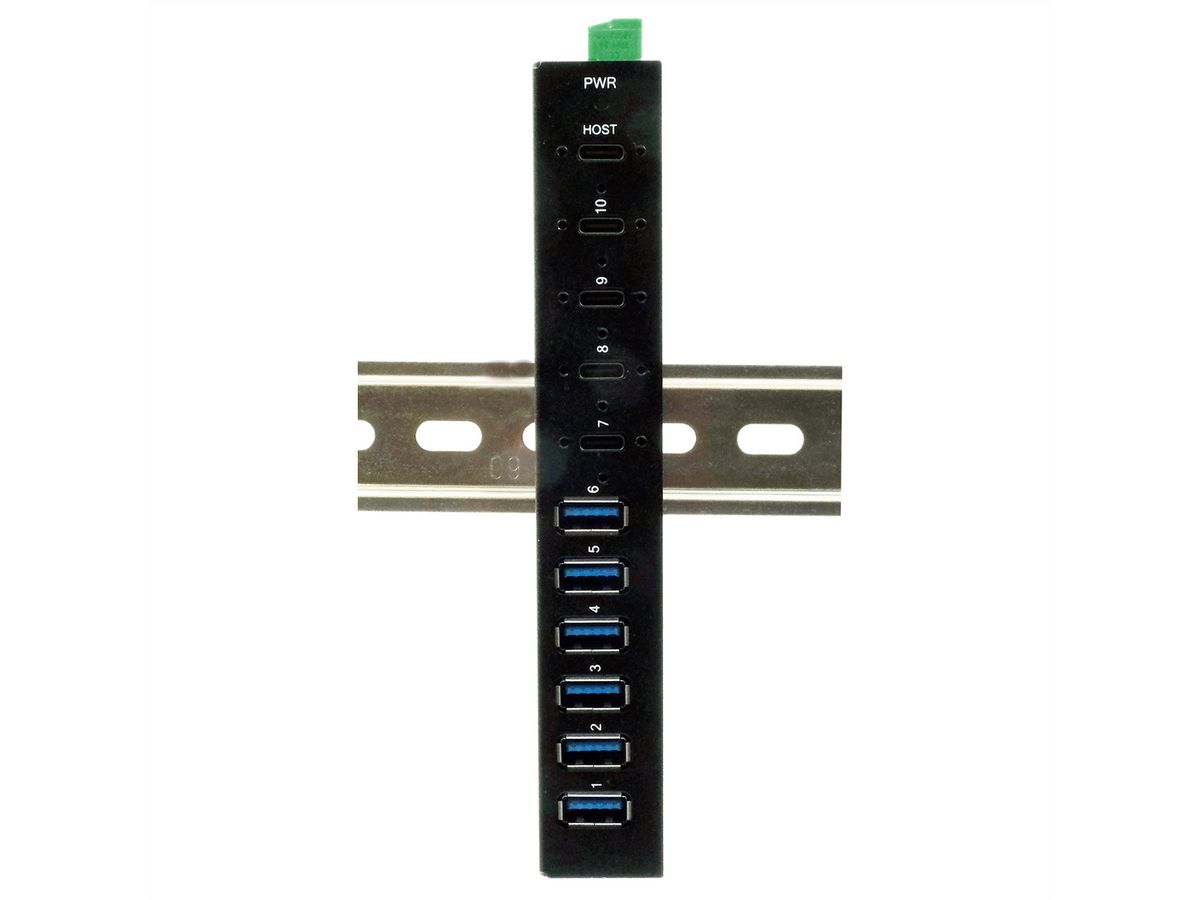 EXSYS EX-12290HMS 10 Port USB 3.2 Gen 2x1 Metall HUB, mit 4x USB-C und 6x USB-A 3.2 Gen 1 Ports