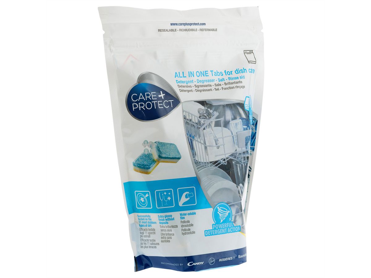 Comprimés de nettoyage Care+ Protect, Tout en un pour les lave-vaisselle