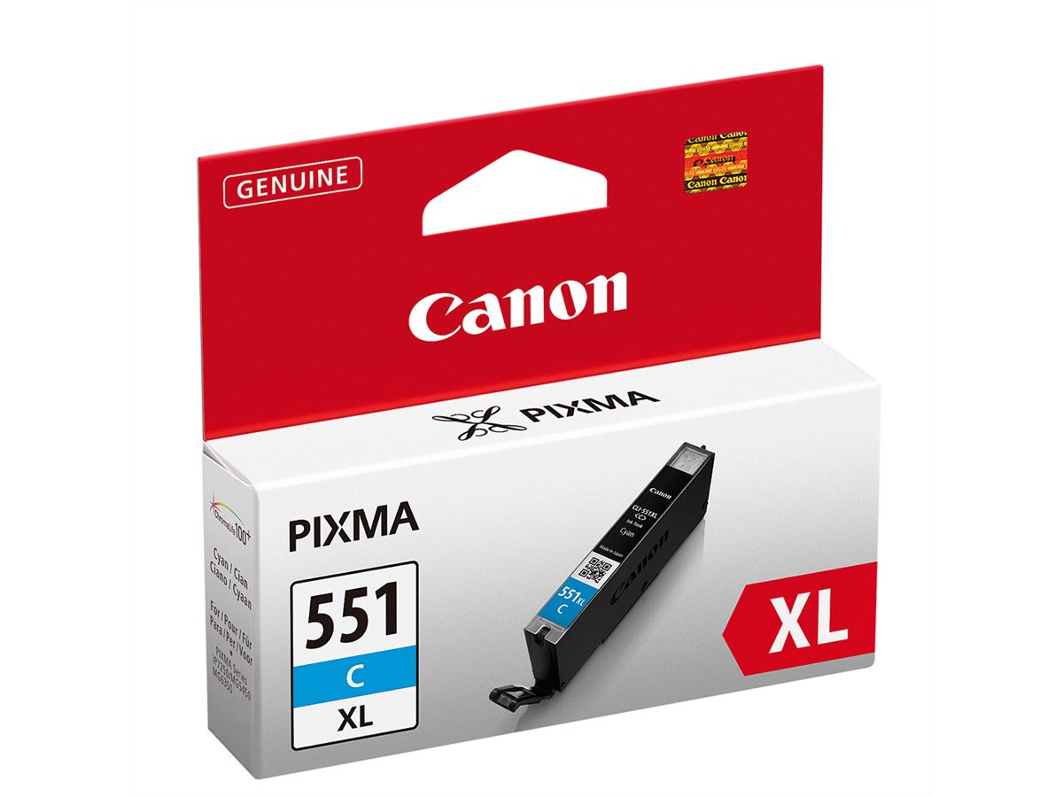 CLI-551C XL, Tintentank cyan hohe Ergiebigkeit für CANON PIXMA MG5450, MG6350, PIXMA iP7250