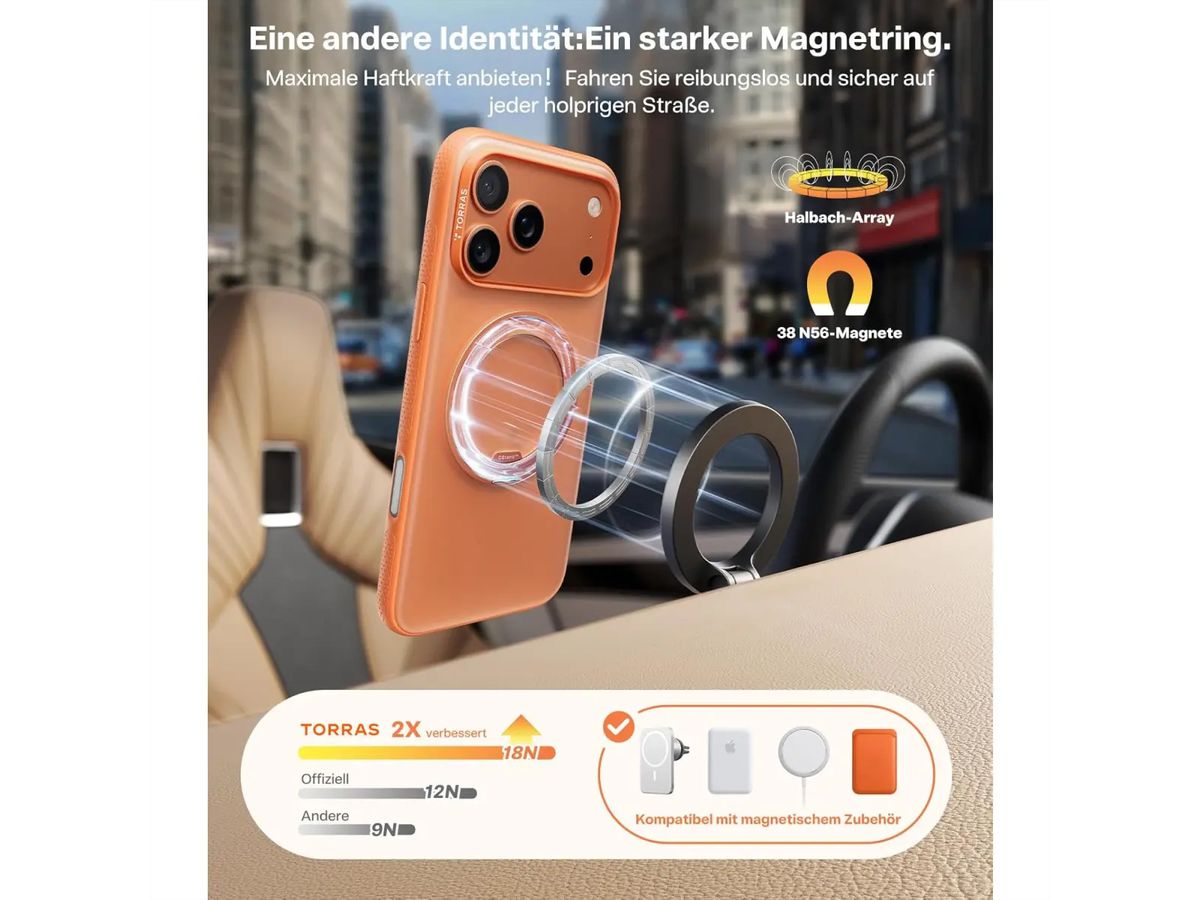 Torras UPRO Ostand Pro Case, iPhone 17 Pro Max, orange