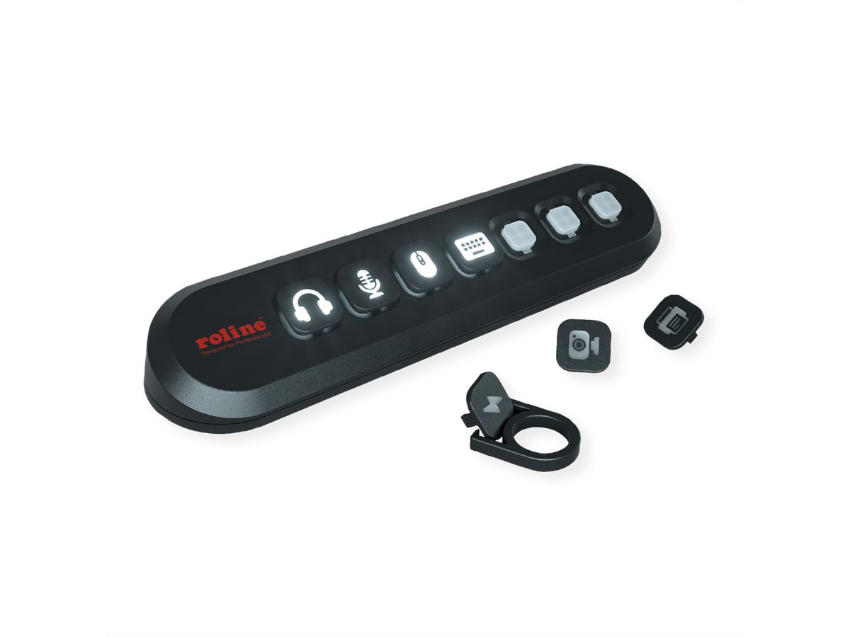 ROLINE USB 3.2 Gen 1 Hub, 7fach, austauschbare Tasten, Typ-A-Anschlusskabel