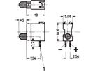 SCHROFF SSingle LED Ø 3.2 mm, courte, plan de montage 1, rouge