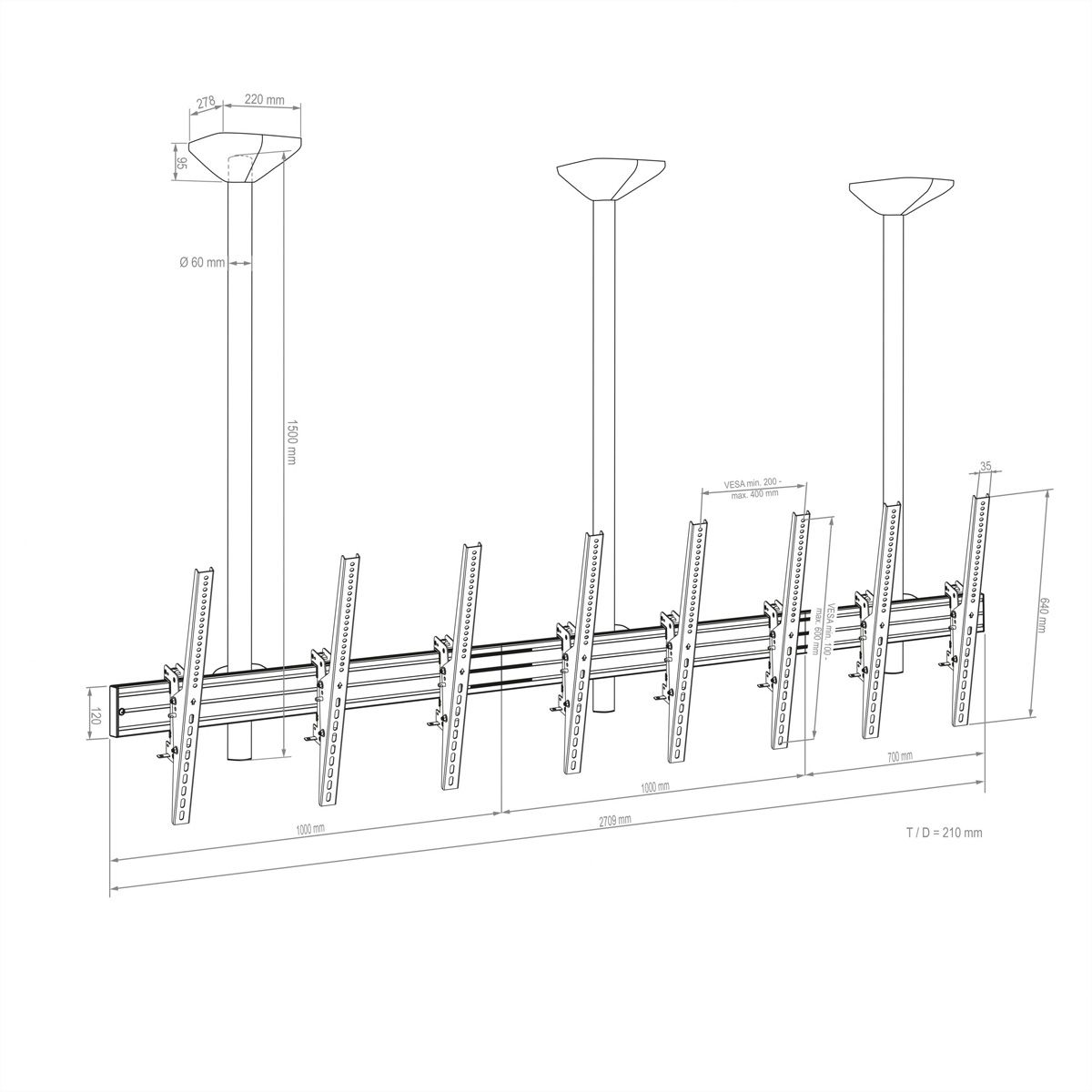 Hagor Deckenhalterung CPS D4P 46-65"