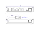 BACHMANN POWER FRAME 4xCH 0° 1xCM 1xUSB A/C 22W 0,2m GST18