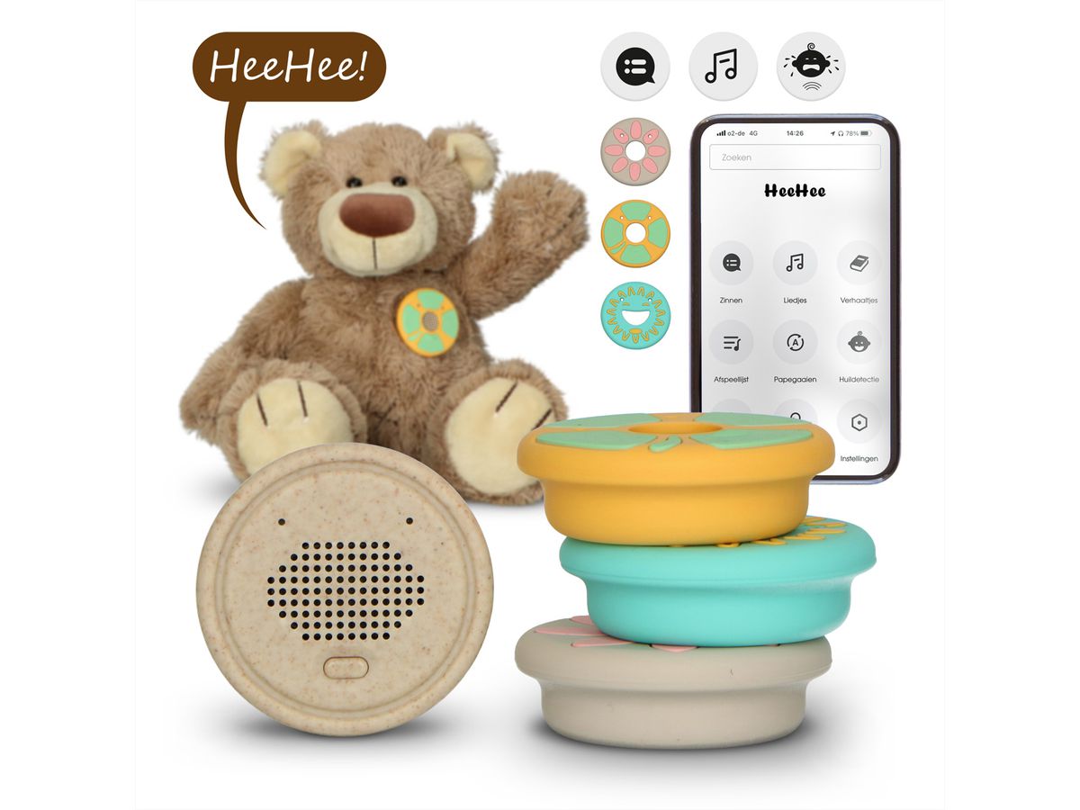 Alecto Baby HeeHee - Bouton vocal, transforme votre peluche en un ami interactif, Blanc