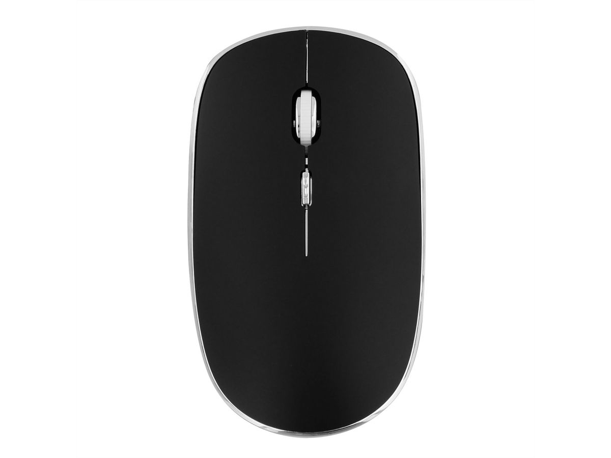 Souris sans fil RUBBY avec clic silencieux, Noir