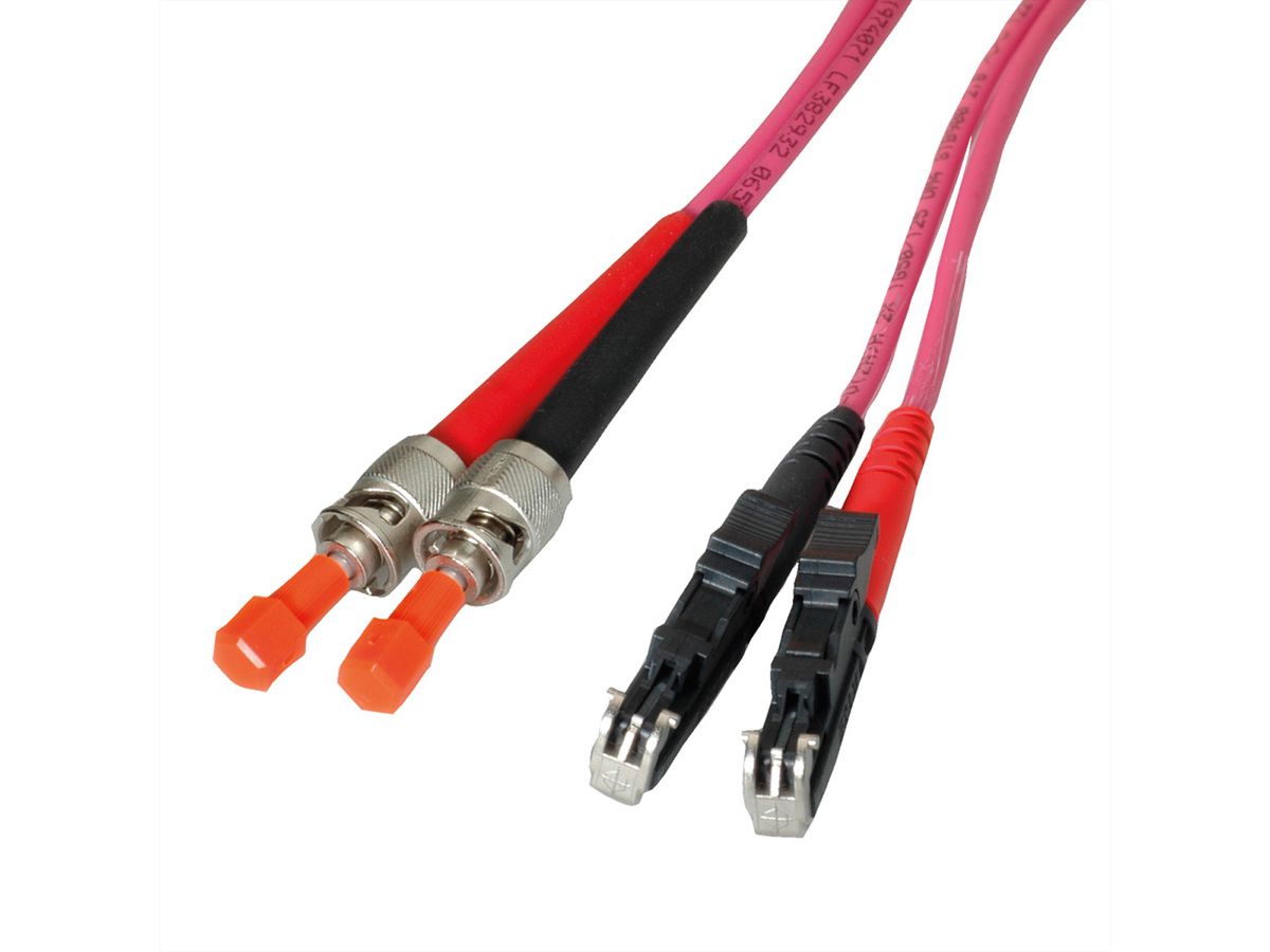 LEONI LWL-Kabel duplex 50/125µm OM4, R&M E2000 / Suhner ST, 20 m