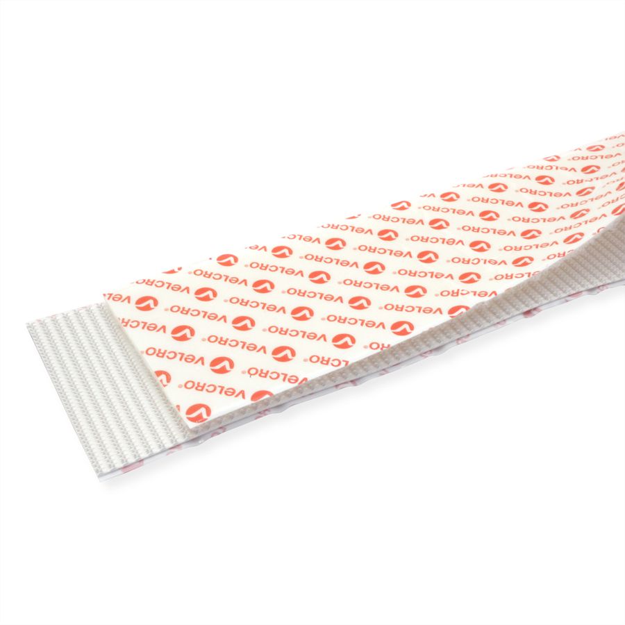 VELCRO® Bande 50mmx1m blanc, crochets&velours autocollants extra fort