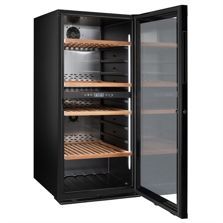 Climadiff Weinkühlschrank MILLESIME140DB, Freistehend, 2 Zonen, 138 Flaschen