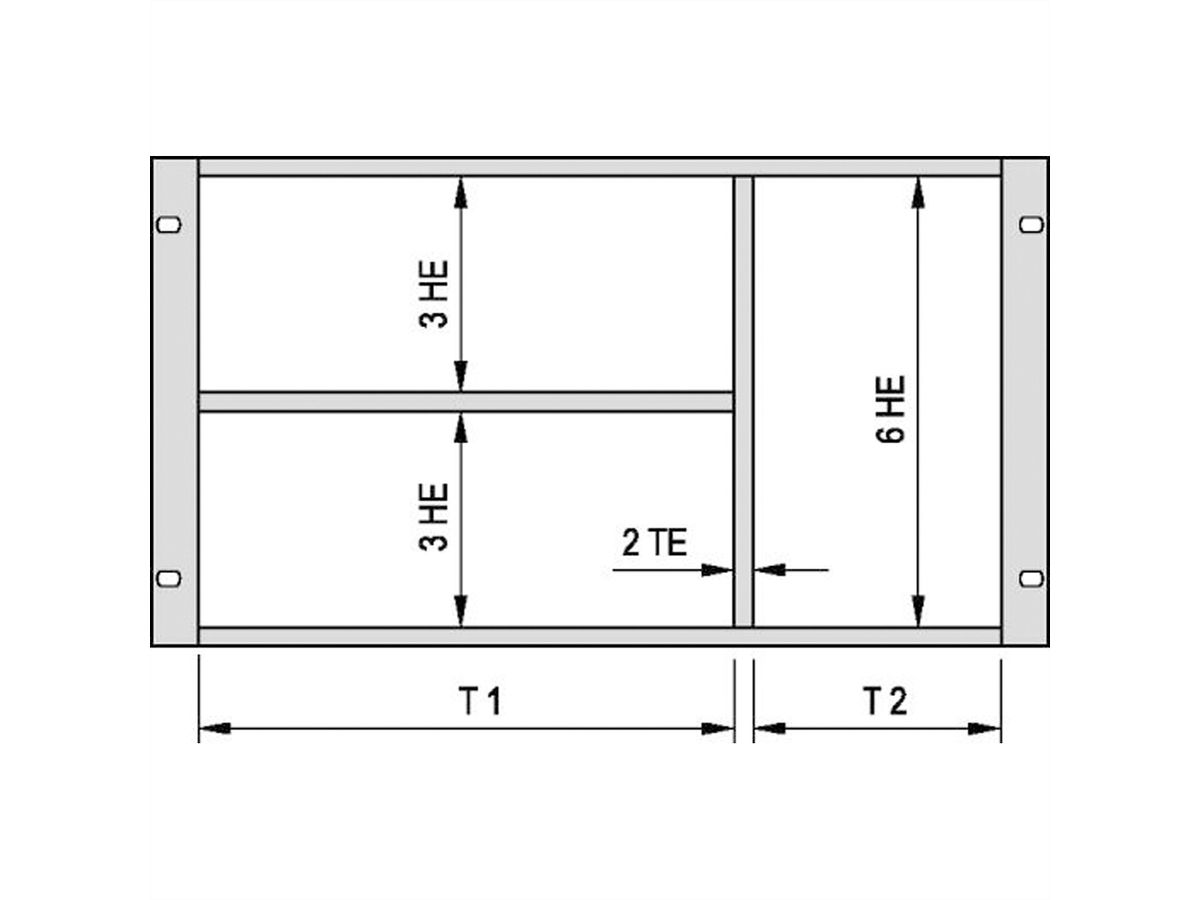 SCHROFF Gemischter Ausbau als Bausatz - AUSBAUSATZ 6HE/3HE 63TE