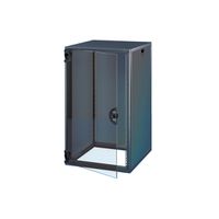 Armoire Novastar SCHROFF avec porte vitrée et panneau arrière, Slim-Line, RAL 7021, 589H 553W 600D