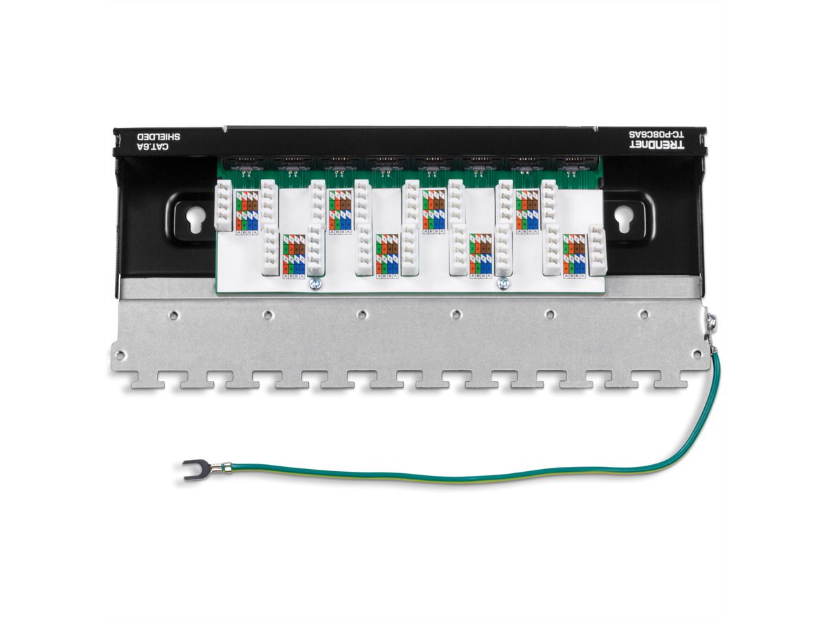 TRENDnet TC-P08C6AS Tableau de connexion renforcés à 8 ports Cat6A, avec fixation murale