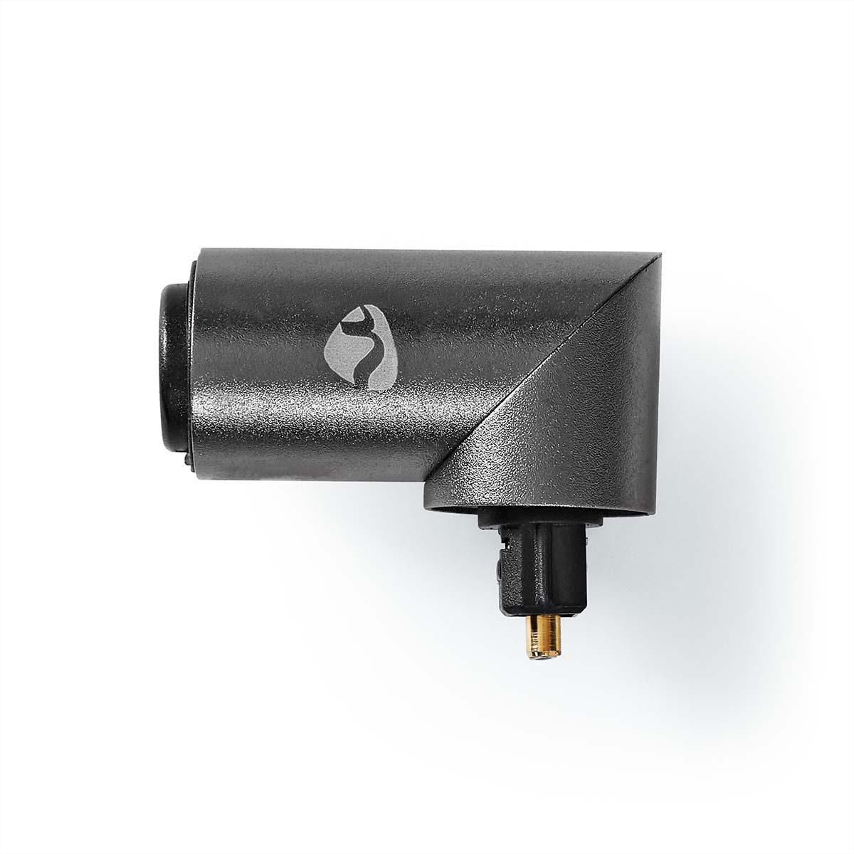 Adaptateur Toslink coudé Nedis, coudé à 90°, ST/BU, gris