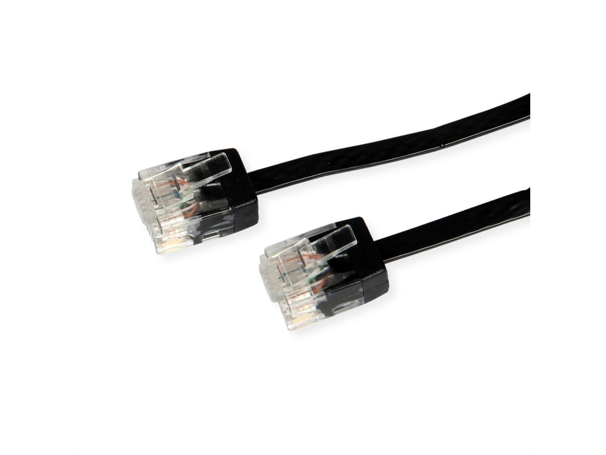 ROLINE UTP Patchkabel Cat.6A (Class EA), extra-flach, schwarz, 2 m