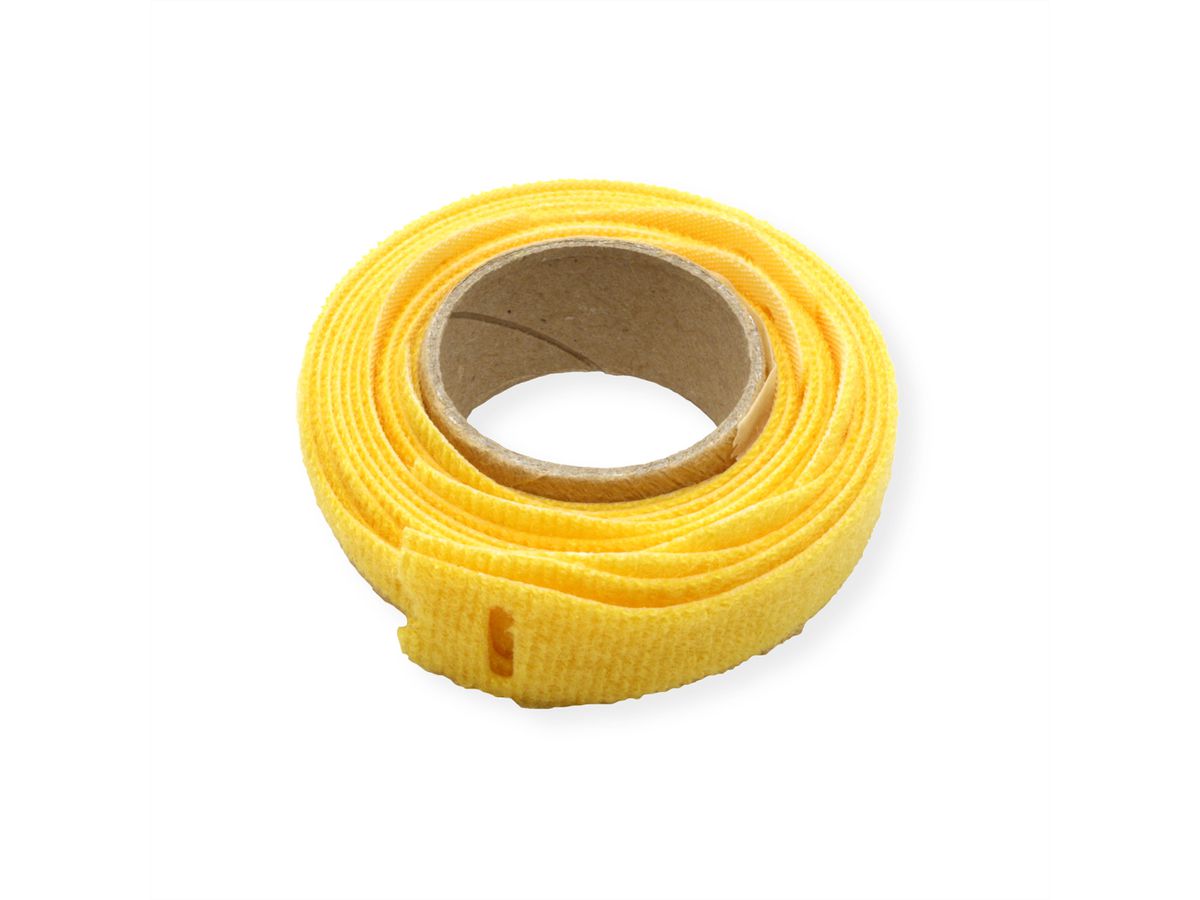 VELCRO® Bande avec languette, par 10, jaune, 20 cm