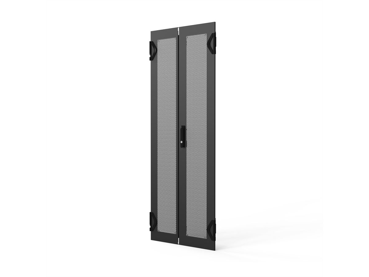 SCHROFF Porte double 1600H 600L PERF.RAL7021