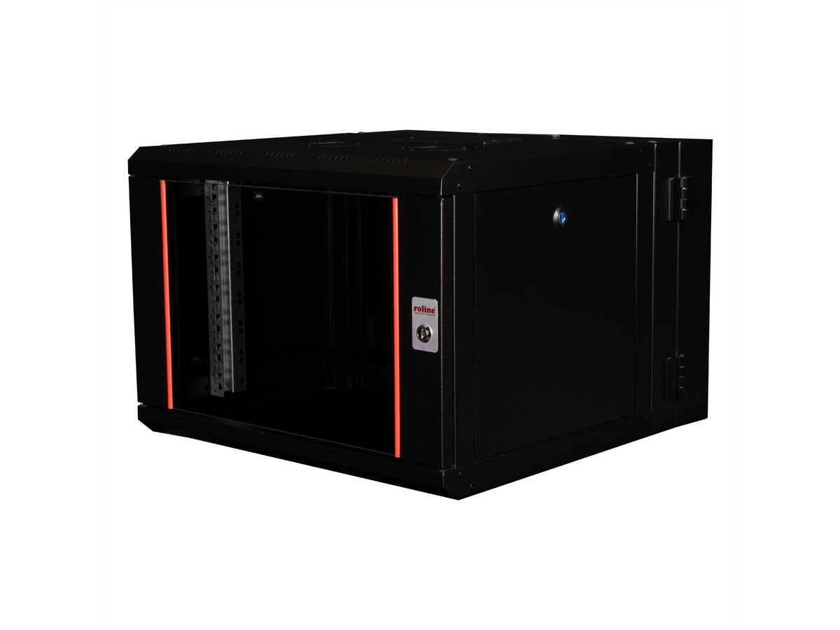 ROLINE 19" Boîtier mural Pro 7U, 600x600 LxP pivotant en 2 parties noir