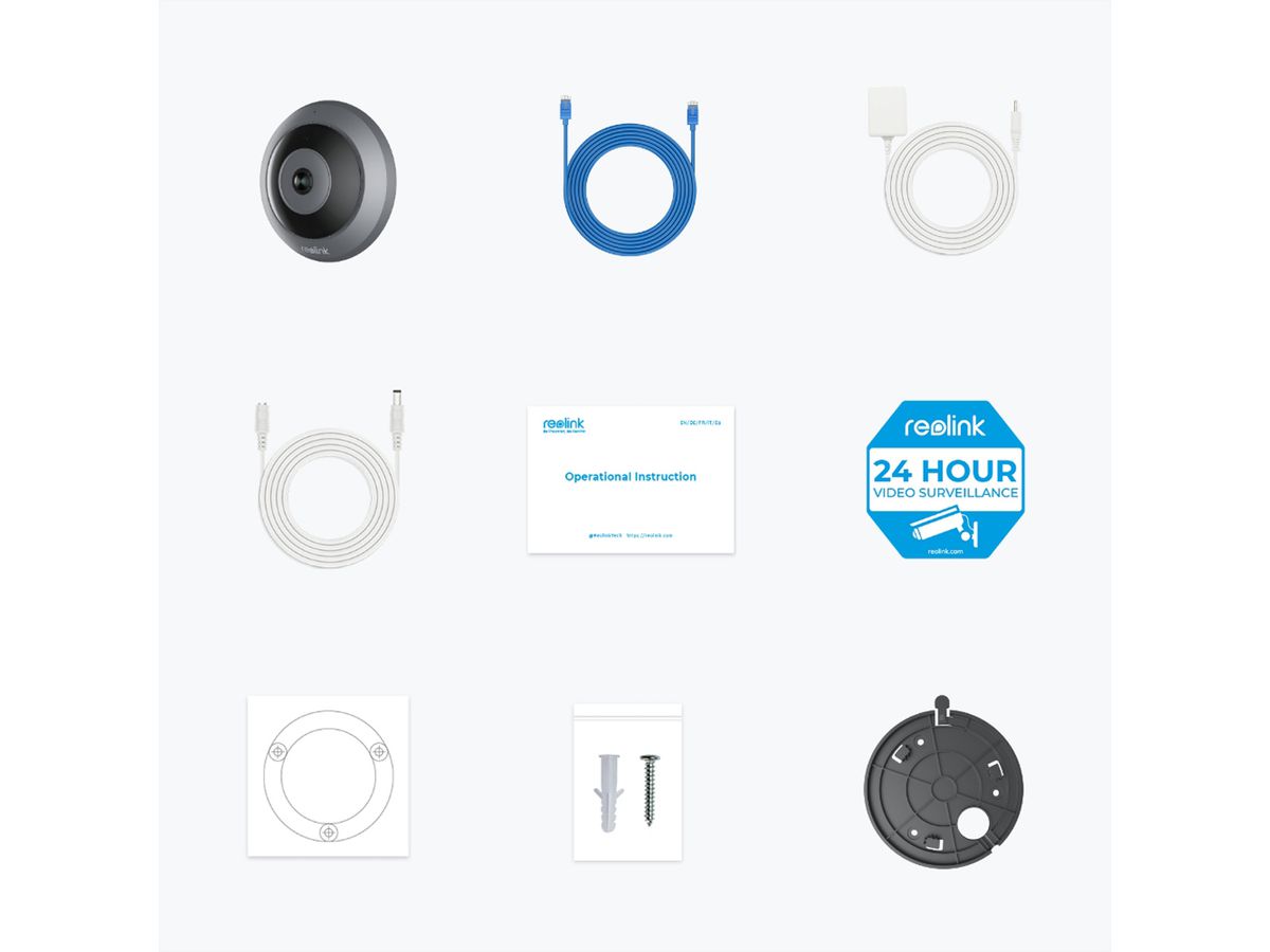 **DEMO**Reolink W520 Indoor Fisheye WiFi-Kamera, 6.5 MP, 180°/360°, IR-LED 8m