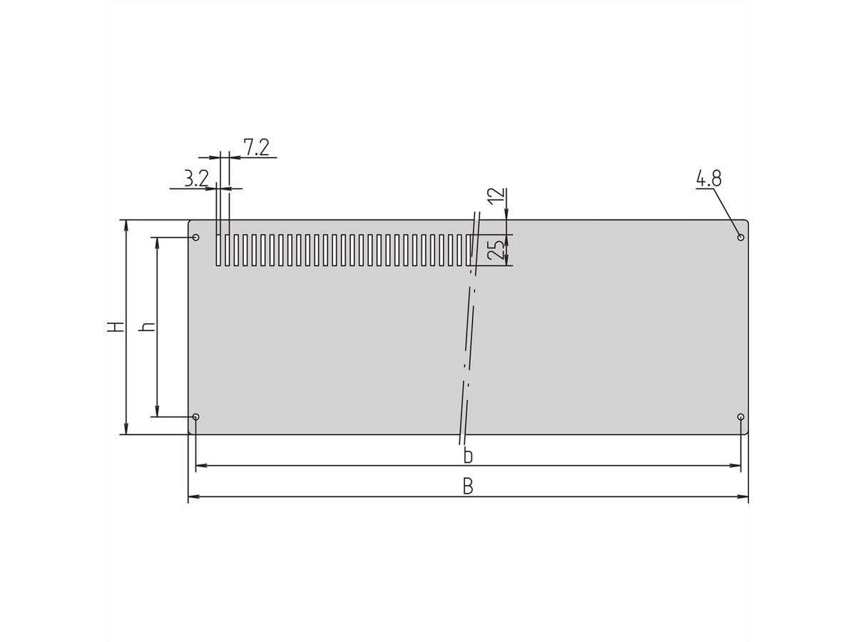 Panneau arrière CompacPRO SCHROFF avec fentes ventilées, 4 U, 42 HP