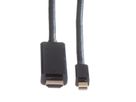 ROLINE Câble Mini DisplayPort, Mini DP - UHDTV, M/M, noir, 1 m