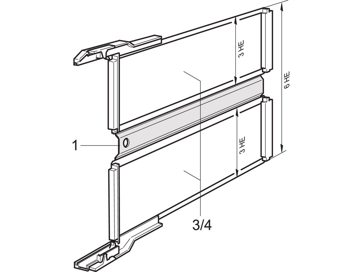 Adaptateur intermédiaire SCHROFF pour l'assemblage de plusieurs adaptateurs de test 3 U, 9 U, 220 mm, 350 mm