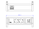 BACHMANN DESK 2xCEE7/3 1xUSB A/C 22W GST18 RAL9010