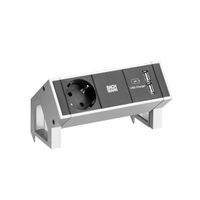 BACHMANN DESK2 1x contact de protection 1xUSB Charger Inox