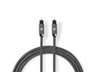 Câble audio optique Nedis, 2x Toslink, ST/ST, gris, 2 m
