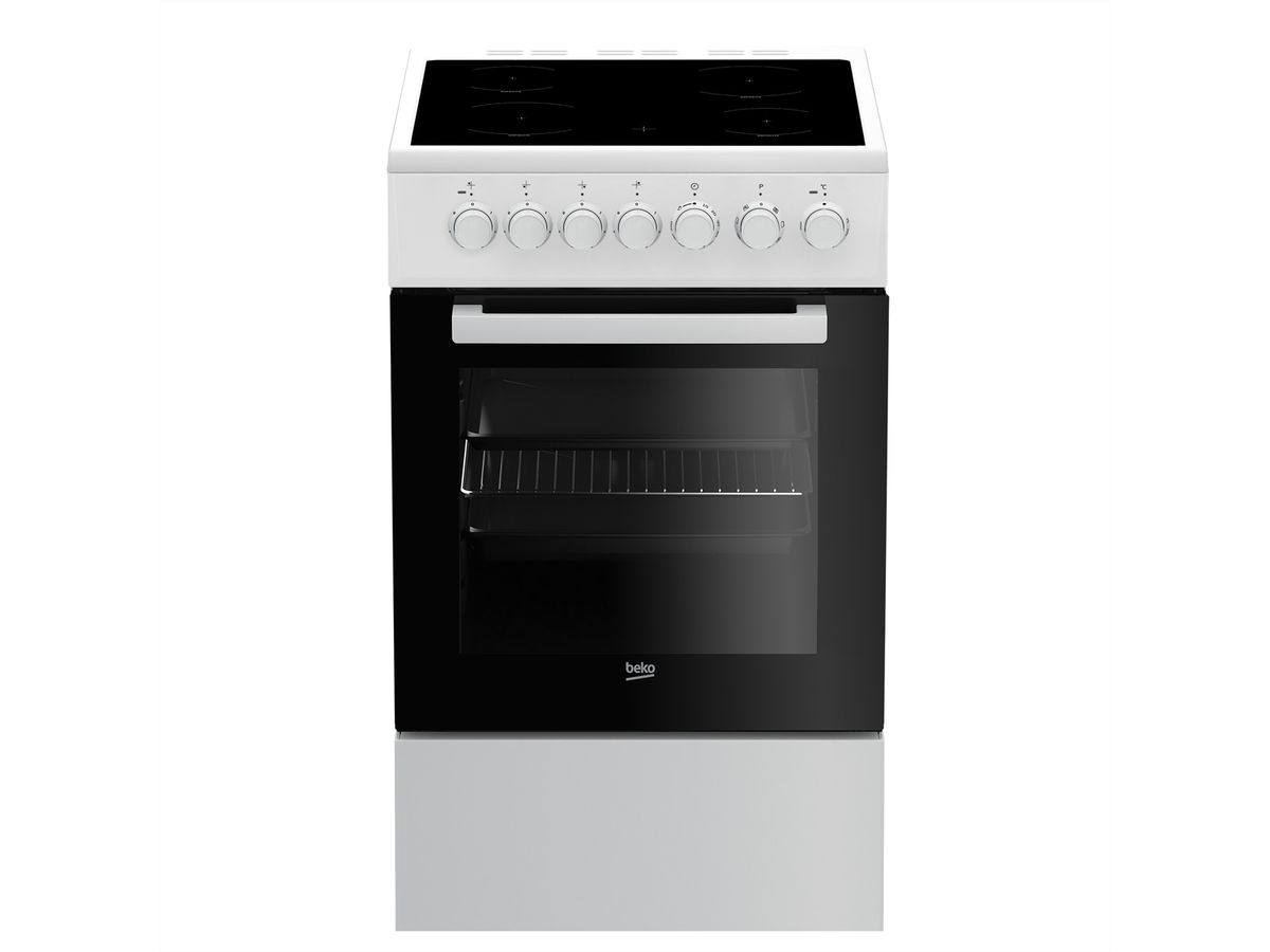 Beko Cuisinière électrique FSM57100GW avec plaque vitrocéramique