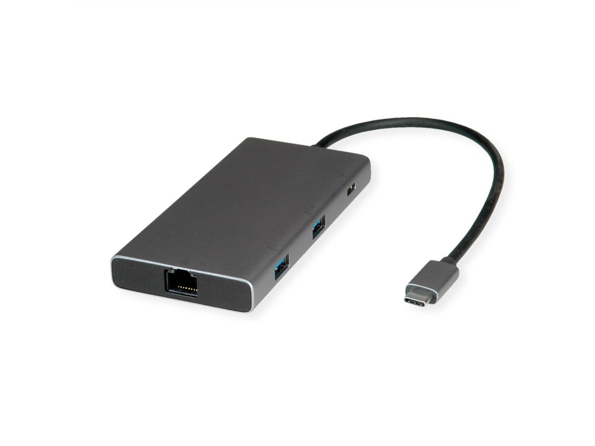 VALUE Station d'accueil USB type C, HDMI+DP, 4K60, 3x US3.2Gen1 (1x C + 2x A), 1x PD, 1x RJ45