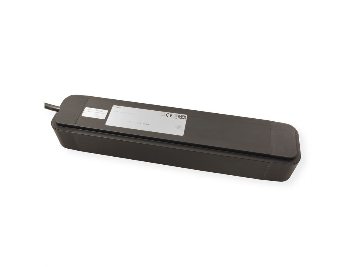 BACHMANN PRIMO 2 3xUTE 1xSchalter 2,0m CEE7/7, schwarz, 2 m