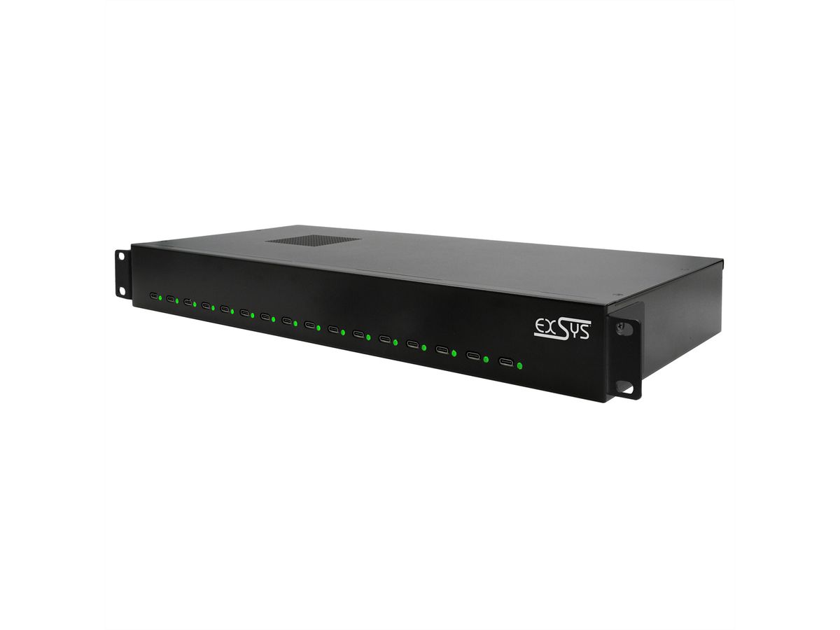 EXSYS EX-11016 16 Port USB-C Highpower Ladestation 480W
