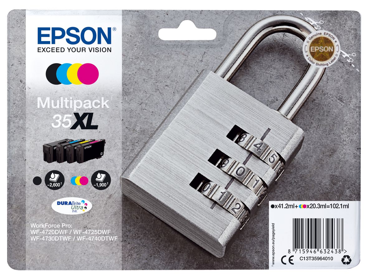 Epson Padlock Multipack 4-colours 35XL DURABrite Ultra Ink