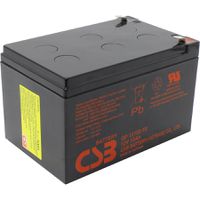 CSB 12VDC 12Ah Verschlossener, wartungsfreier Bleiakkumulator, Anschlüsse Faston 250 6.3mm, Ideal für USV Anlagen