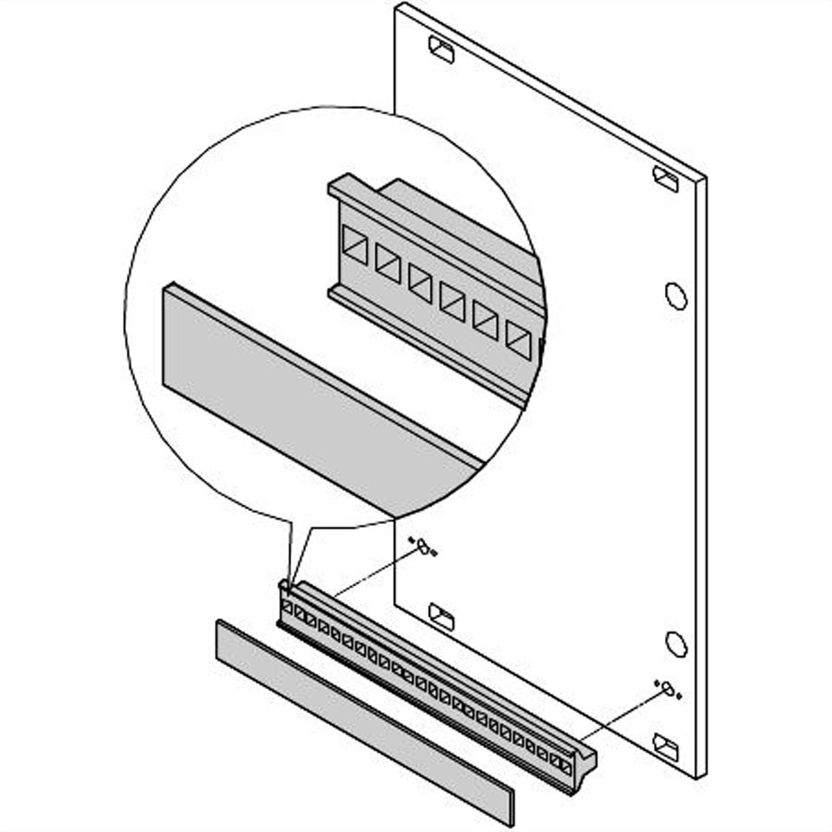 SCHROFF Griff in Trapezform, grau (ohne Aushebefunktion) - KUNSTSTOFFGRIFF 21TE GRAU