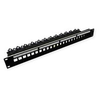 ROLINE 19-Zoll-Keystone-Modulträger, leer, 24P. geschirmt, Clip-Befestigung, schwarz
