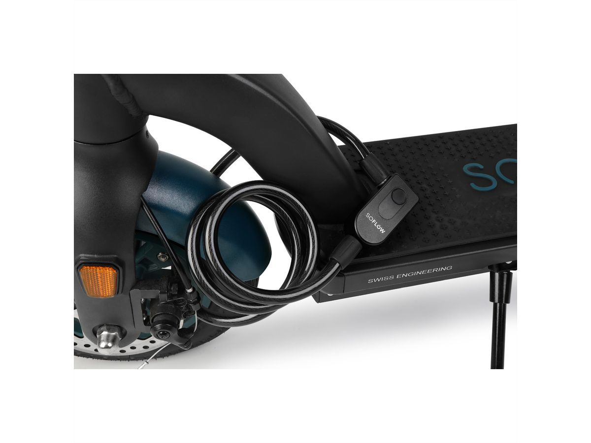 SoFlow Spiralschloss, black, Fingerabdruck und App
