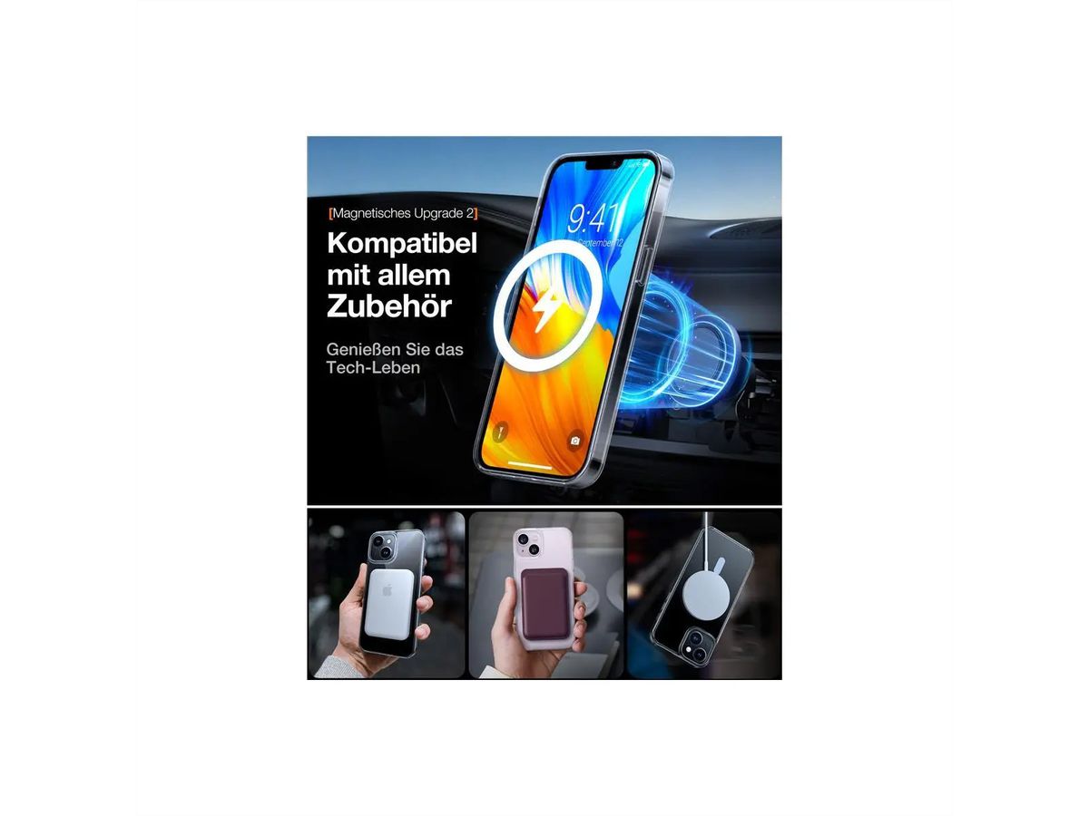 Torras Diamond Case iPhone 15, MagSafe, transparent