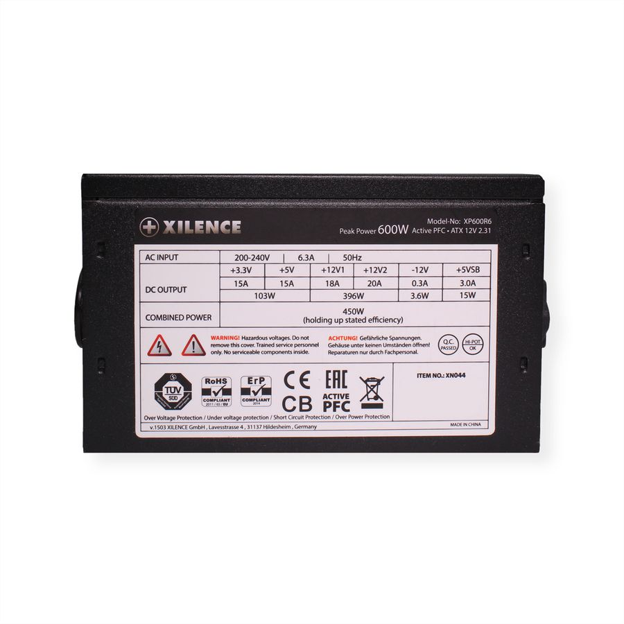 Xilence XP600R6 PC Netzteil, 600W Peak Power, ATX