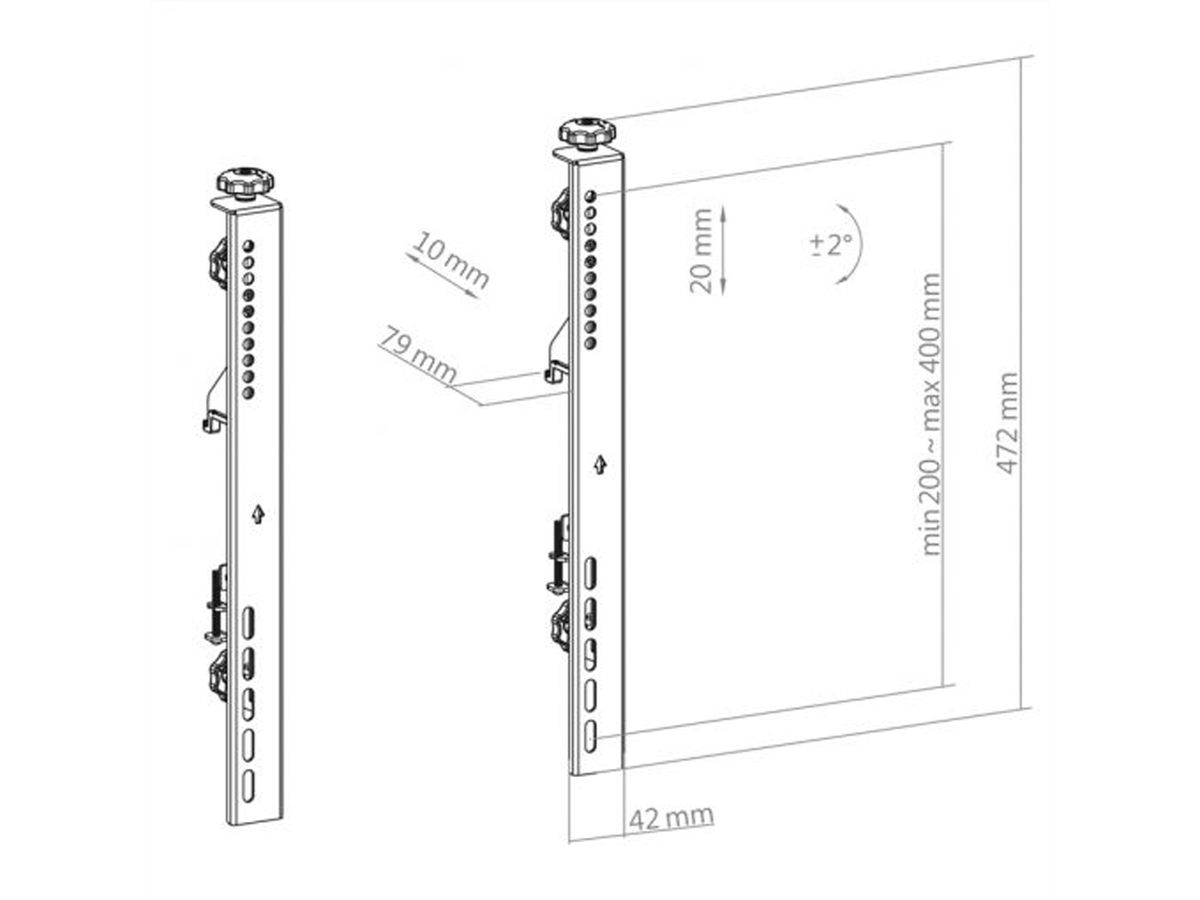 Hagor Bras micro-ajustables CPS VESA 400            , noir