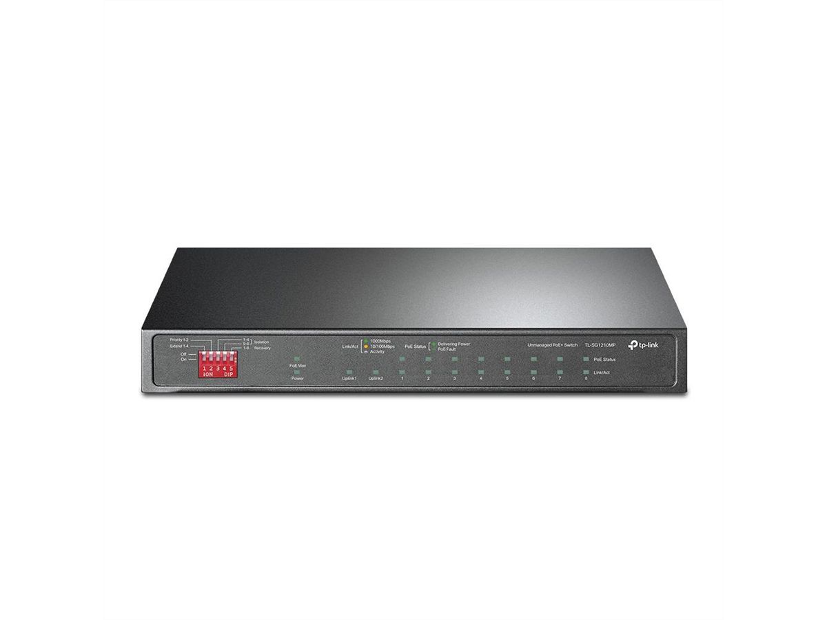 TP-Link TL-SG1210MP PoE Switch , 8x Gigabit PoE+ Ports, 2x Non-PoE Ports
