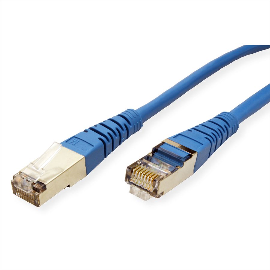 Cordon ROLINE Cat.5e (Classe D) SF/UTP AWG26, bleu, 0,5 m