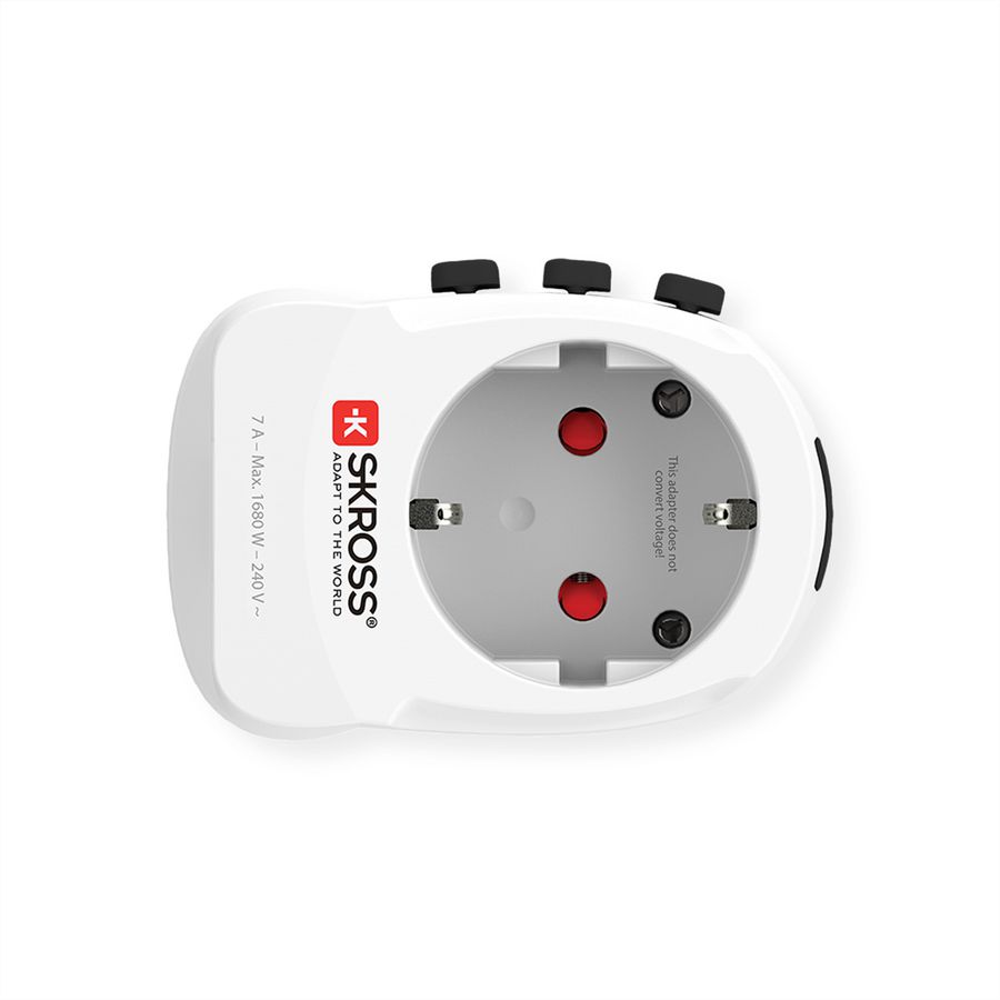 Skross PRO Light USB 2xA - World Reiseadapter, Weltweit